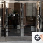 営業時間シンプルプロフェッショナルロゴ ウィンドウサイン (オフィスドア)