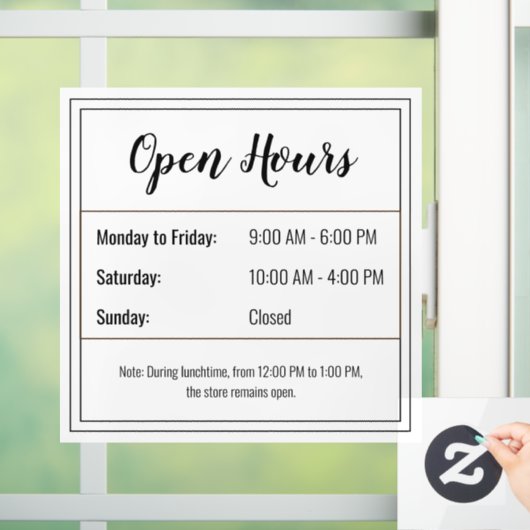 営業時間ステッカー:あなたのスケジュールをカスタマイズ ウィンドウサイン (ホーム)