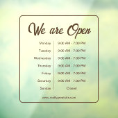 営業時間タイムコーヒーショップBrown Script ウィンドウサイン (シート3)