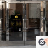 営業時間タイムズロゴブラック金ゴールド ウィンドウサイン (オフィスドア)