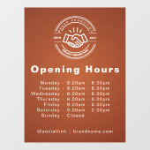 営業時間ビジネスロゴ営業時間 ウィンドウサイン (シート)