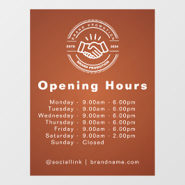 営業時間ビジネスロゴ営業時間 ウィンドウサイン