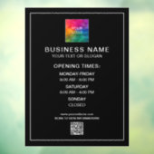 営業時間ビジネスロゴQRコード電話テンプレート ウィンドウサイン (シート3)