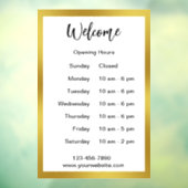 営業時間ホワイト&金ゴールド営業時間へようこそ ウィンドウサイン (シート3)