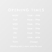 営業時間モダンカスタム ウィンドウサイン (シート)