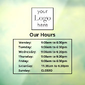 営業時間ロゴビジネスのストア ウィンドウサイン (シート3)