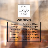営業時間ロゴビジネスのストア ウィンドウサイン (シート2)
