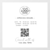営業時間ロゴ シンプル ミニマル ストア アワーズ ウィンドウサイン (シート)