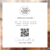 営業時間ロゴ シンプル ミニマル ストア アワーズ ウィンドウサイン (シート2)