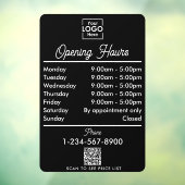 営業時間ロゴ 白 黒 スクリプト ウィンドウサイン (シート3)