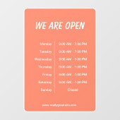 営業時間中です 白いスクリプト ウィンドウサイン (シート)