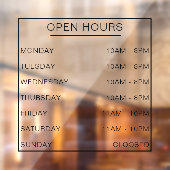 営業時間店舗フロントストア ウィンドウサイン (シート2)