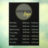 営業時間日時間ロゴビジネス白黒 ウィンドウサイン (シート3)