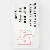 営業時間自ロゴ事業 横断幕 (縦)