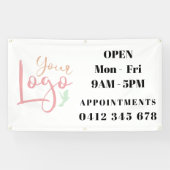 営業時間自ロゴ事業 横断幕 (横)