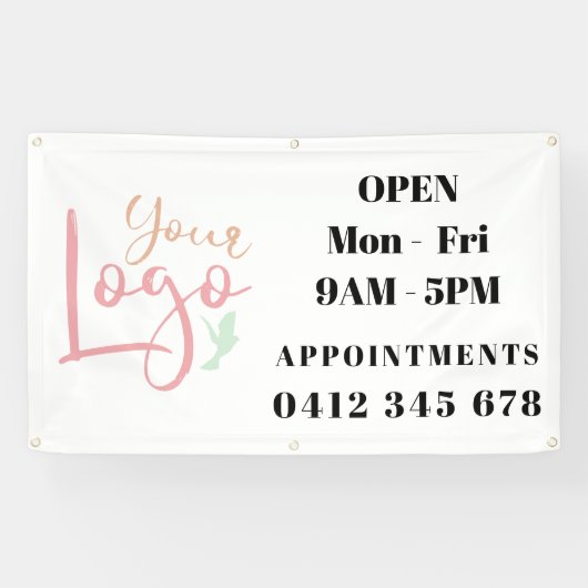 営業時間自ロゴ事業 横断幕 (横)