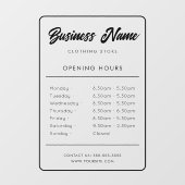 営業時間表示ステッカー 窓用シール ウィンドウサイン (シート)