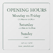 営業時間表示ステッカー | 窓用フィルム ウィンドウサイン (シート)