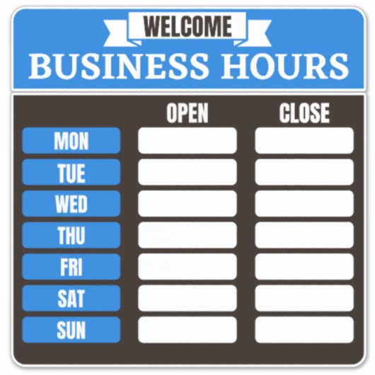 営業時間記号 シール (正面)