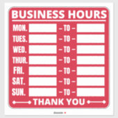 営業時間記号 シール (シート)