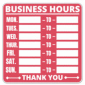 営業時間記号 シール (正面)