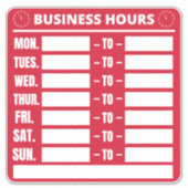 営業時間記号 シール (正面)