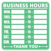 営業時間記号、営業時間シンボルや象徴 シール (正面)