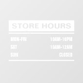 営業時間 ウィンドウサイン (シート)