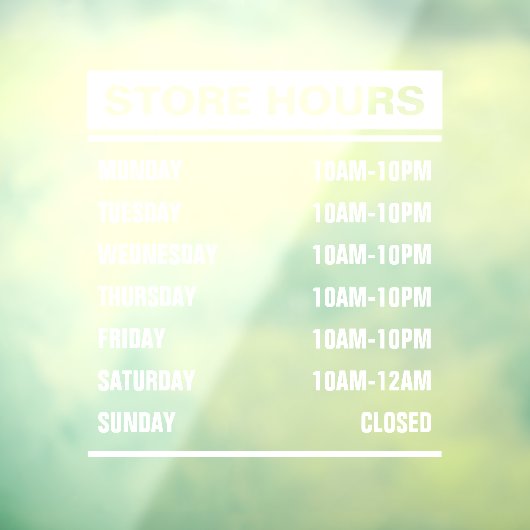 営業時間 ウィンドウサイン (シート3)