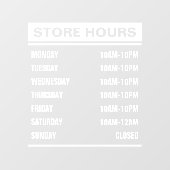 営業時間 ウィンドウサイン (シート)