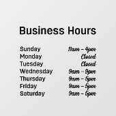 営業時間 カスタマイズ可能な時間 ウィンドウサイン (シート)