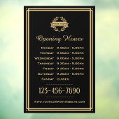 営業時間 クラシック ビジネス ロゴ ブラック ゴールド ウィンドウサイン (シート3)