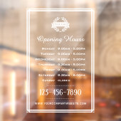 営業時間 クラシック ビジネス ロゴ ホワイト ウィンドウサイン (シート2)