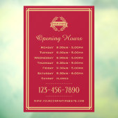 営業時間 クラシック ビジネス ロゴ 赤 ウィンドウサイン (シート3)