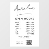 営業時間 シグネチャーロゴ QRコード ウィンドウサイン (シート)