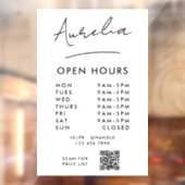 営業時間 シグネチャーロゴ QRコード ウィンドウサイン (シート2)