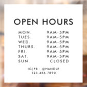 営業時間 シンプル プロフェッショナル ウィンドウサイン (シート2)