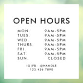 営業時間 シンプル プロフェッショナル ウィンドウサイン (シート3)