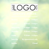 営業時間 シンプル プロフェッショナル ビジネス ロゴ ウィンドウサイン (シート3)