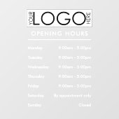 営業時間 シンプル プロフェッショナル ビジネス ロゴ ウィンドウサイン (シート)