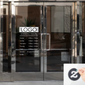 営業時間 シンプル プロフェッショナル ビジネス ロゴ ウィンドウサイン (オフィスドア)