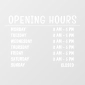 営業時間｜ビジネスホワイトスクリプト ウィンドウサイン (シート)