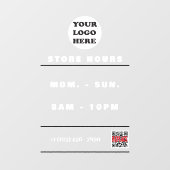 営業時間 |ビジネスロゴQRコード ウィンドウサイン (シート)