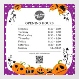 営業時間 | ビジネス ロゴ ハロウィン ウィンドウサイン