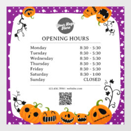 営業時間 | ビジネス ロゴ ハロウィン オープン ウィンドウサイン