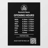 営業時間 | ビジネス ロゴ 営業時間 ウィンドウサイン (シート)