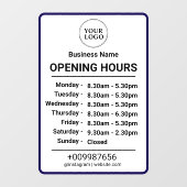営業時間 | ビジネス ロゴ 営業時間 ブラック ウィンドウサイン (シート)