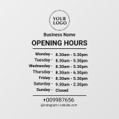 営業時間 | ビジネス ロゴ 営業時間 ブラック ウィンドウサイン (シート)