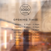 営業時間 | ビジネス ロゴ 営業時間 モダン ウィンドウサイン (シート2)