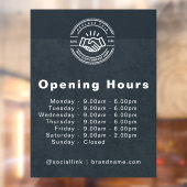営業時間 - ビジネス ロゴ 営業時間 黒 ウィンドウサイン (シート2)